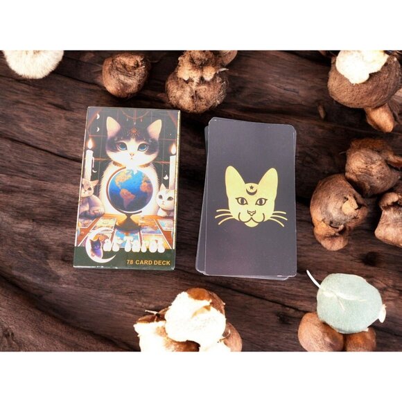 Cat Tarot Card Deck 78 Cards, 4.13" x 2.48" Mystical Cat Artwork NIB - Picture 4 of 11